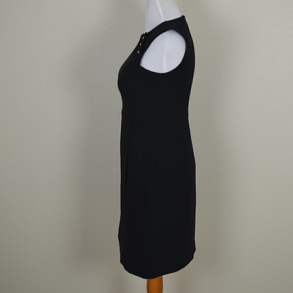 DKNY Button Shoulder Sheath Dress Black 10 - Picture 5 of 8